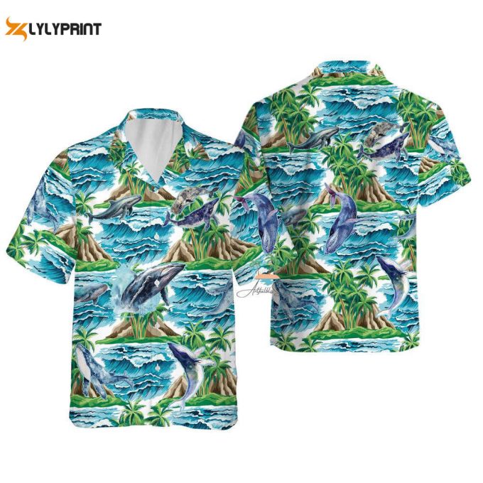 Whale Hawaiian Shirt, Beach Animal Lover Hawaii Shirt 1