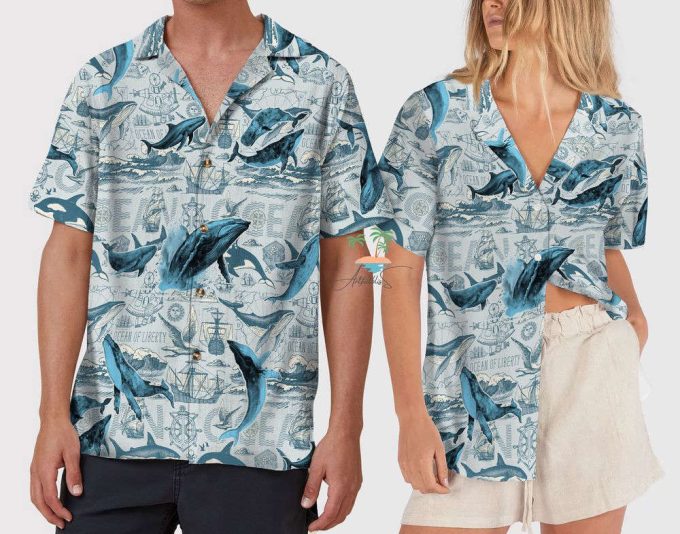 Whale Shark Hawaiian Shirt, Ocean Life Lover Hawaii Shirt 5