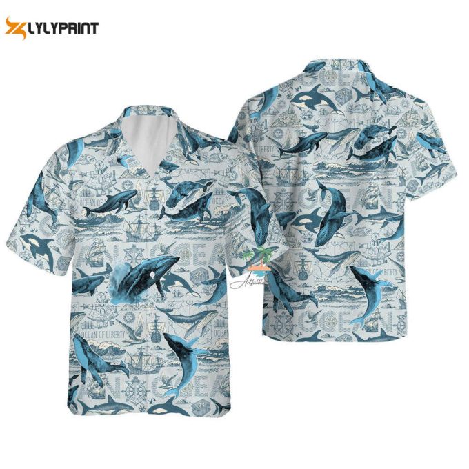 Whale Shark Hawaiian Shirt, Ocean Life Lover Hawaii Shirt 1