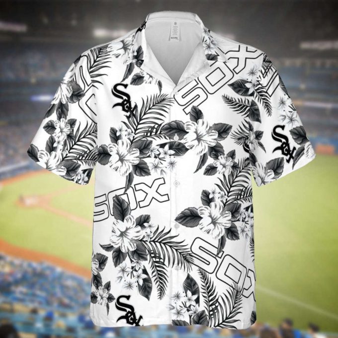 White Sox Baseball Hawaiian Flowers Pattern, Los Angeles Baseball Hawaiian Shirt For Men Women 2