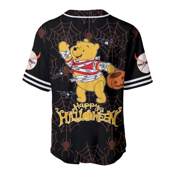 Winnie Pooh Black Yellow Happy Halloween Disney Baseball Jersey 2