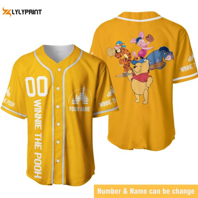 Winnie The Pooh Baseball Jersey Shirt 1