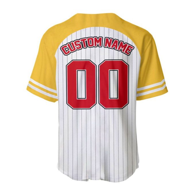 Winnie The Pooh Striped Yellow Red Baseball Jersey 2
