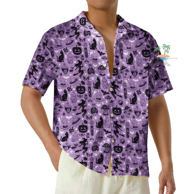 Witchy Things Purple Halloween Hawaiian Shirt 5