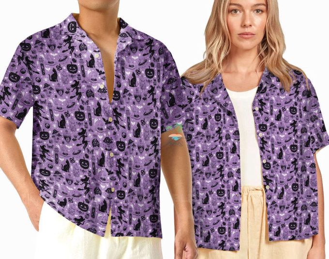 Witchy Things Purple Halloween Hawaiian Shirt 2