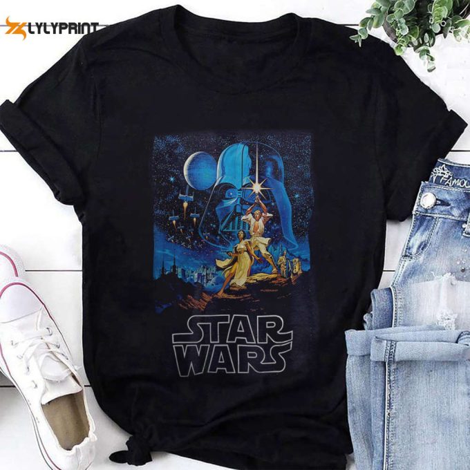 1977 Star Wars Movie Poster T-Shirt, Star Wars Shirt Fan Gifts, For Men Women 1