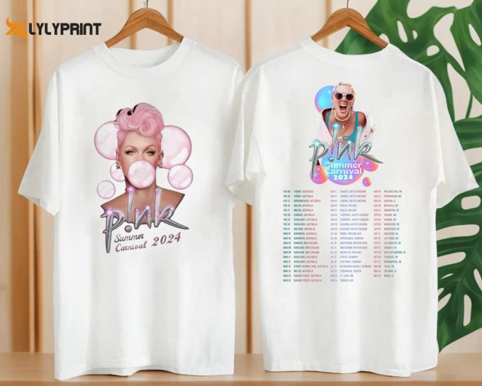 2024 P!Nk Pink Tour Graphic T-Shirt, Summer Carnival 2024 Pink Tee, P!Nk Pink Singer Shirt, P!Nk Concert Merch Shirt, Pink Fan Gift Shirt 1