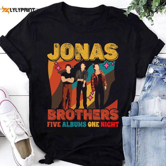 90S Vintage Jonas Brothers Unisex Shirt, 2024 Jonas Brothers Five Album One Night Shirt, For Men Women 1