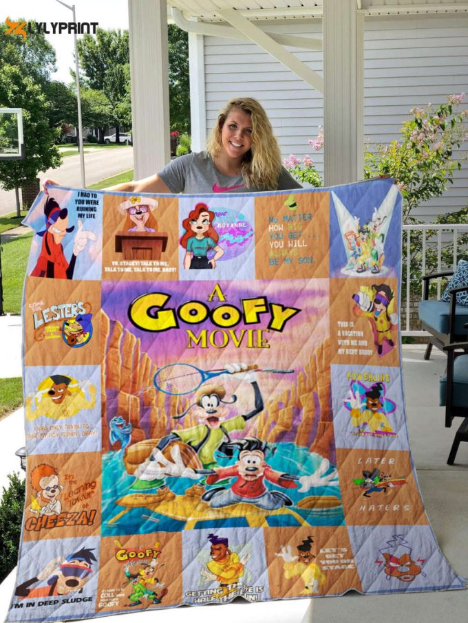 A Goofy Disney Movie Blanket Quilt Blanket, A Goofy Dog Gift For Fan Quilt Blanket 1