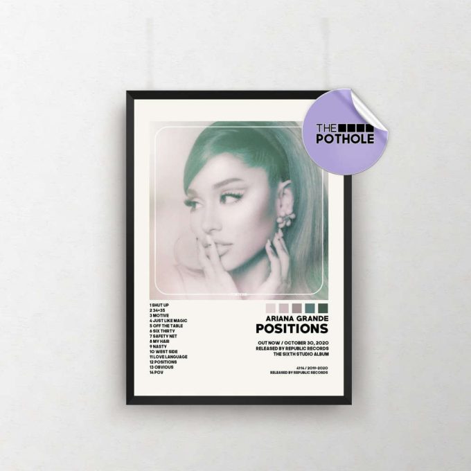 Ariana Grande Positions Album Cover Poster, Ariana Grande Poster, Positions, Poster Print Wall Art, Poster, Sweetener, Dangerous Woman 2