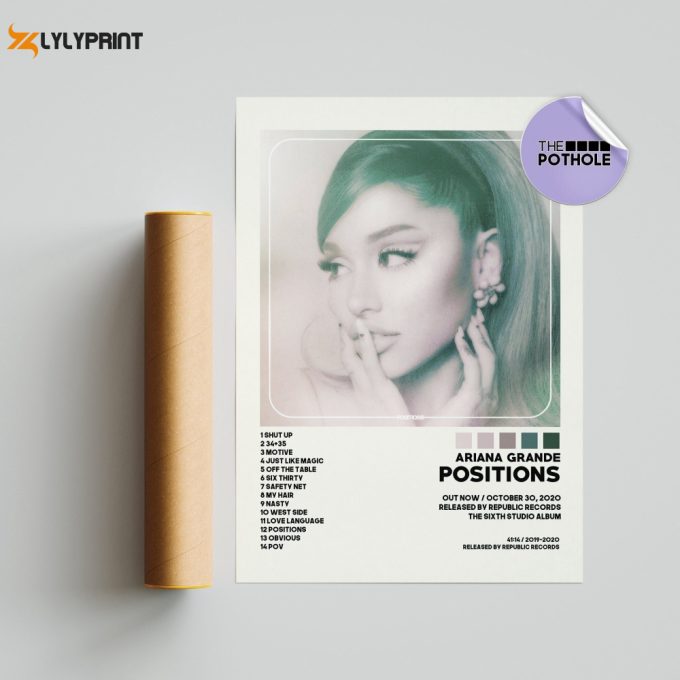 Ariana Grande Positions Album Cover Poster, Ariana Grande Poster, Positions, Poster Print Wall Art, Poster, Sweetener, Dangerous Woman 1