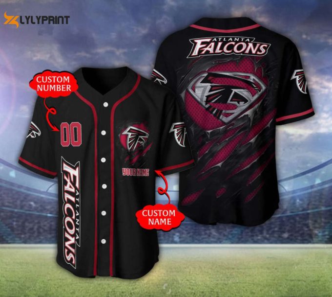 Atlanta Falcons Personalized Baseball Jersey Fan Gifts 1