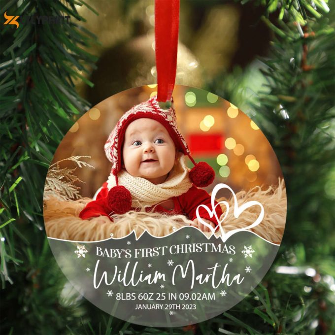 Baby'S First Christmas Ornament Customized Babies 1St Christmas Christmas Tree Ornaments New Baby Gift Baby Ornament Newborn Ornament 1