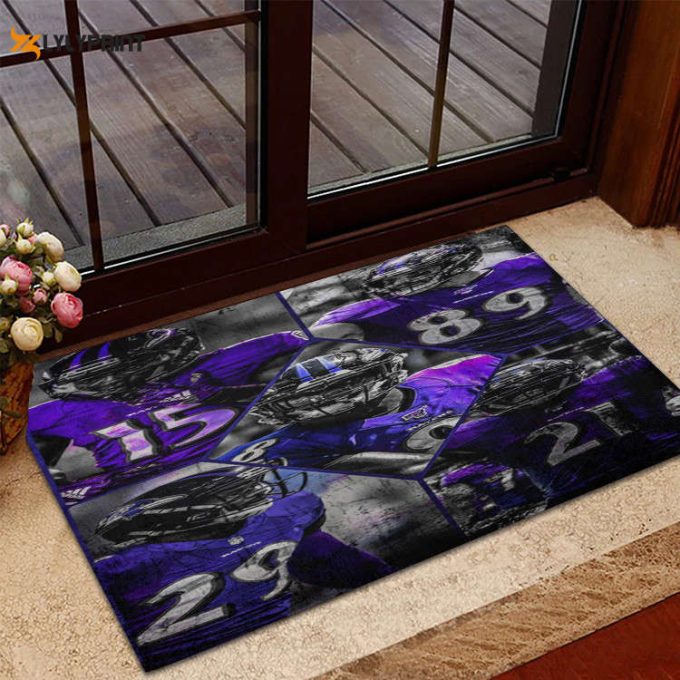 Baltimore Ravens Home Decor 2024 Foldable Doormat Indoor Outdoor Welcome Mat Home Decor 1