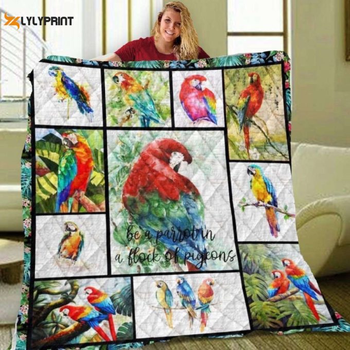 Be A Parrot 3D Customized Quilt 1