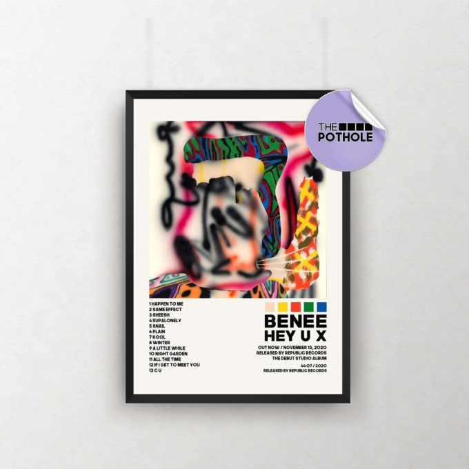 Benee Posters, Hey U X Poster, Benee, Hey U X, Album Cover Poster, Poster Print Wall Art, Custom Poster, Tracklist Poster