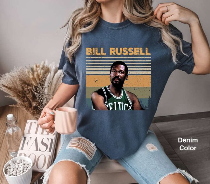 Vintage Bill Russell T-Shirt: Funny Basketball Fan Lover Shirt Gift Tee For 2024 Friends 3