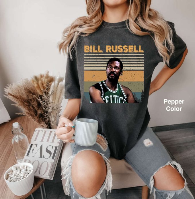 Vintage Bill Russell T-Shirt: Funny Basketball Fan Lover Shirt Gift Tee For 2024 Friends 5