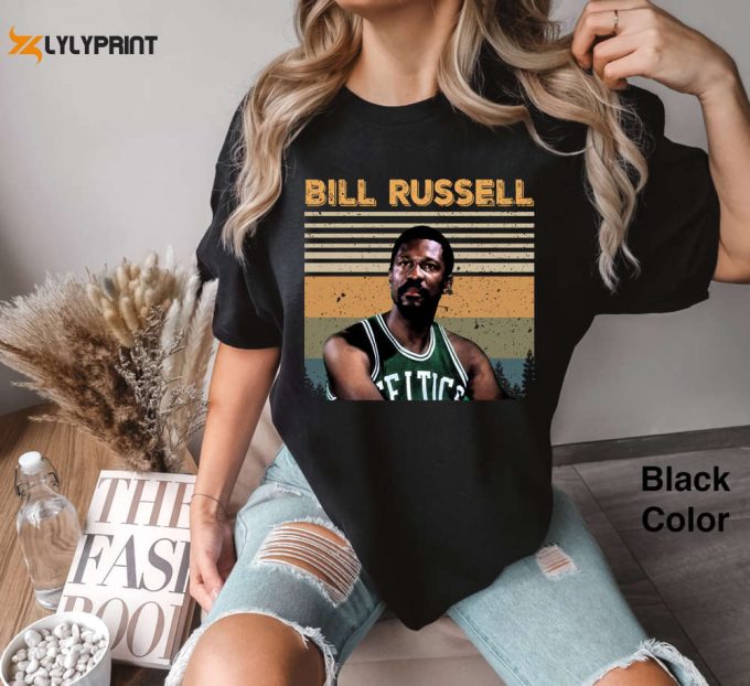 Vintage Bill Russell T-Shirt: Funny Basketball Fan Lover Shirt Gift Tee For 2024 Friends 1