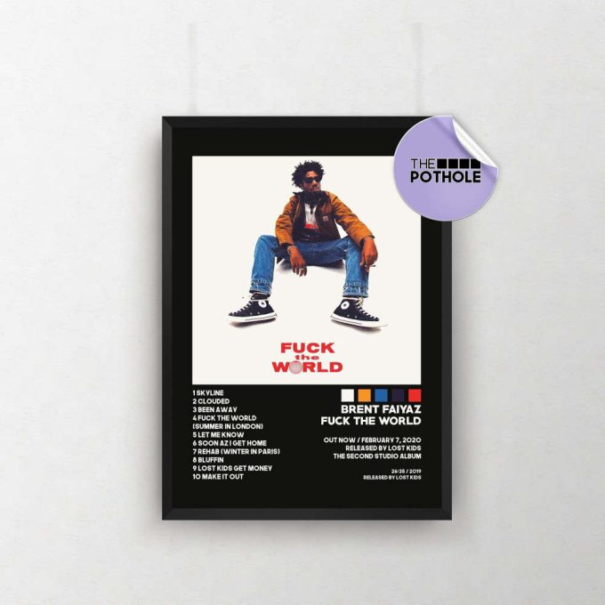 Brent Faiyaz Posters / Fuck The World Poster, Tracklist Album Cover Poster, Print Wall Art Custom Poster, Fuck The World, Brent Faiyaz, Blck 2