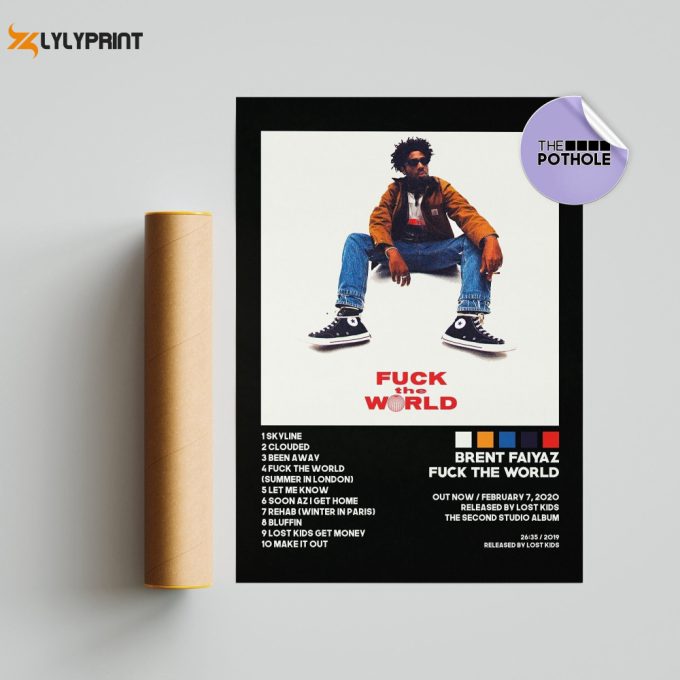 Brent Faiyaz Posters / Fuck The World Poster, Tracklist Album Cover Poster, Print Wall Art Custom Poster, Fuck The World, Brent Faiyaz, Blck 1