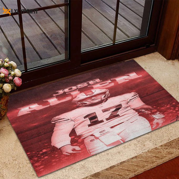 Buffalo Bills 17 Josh Allen Home Decor 2024 Foldable Doormat Indoor Outdoor Welcome Mat Home Decor 1