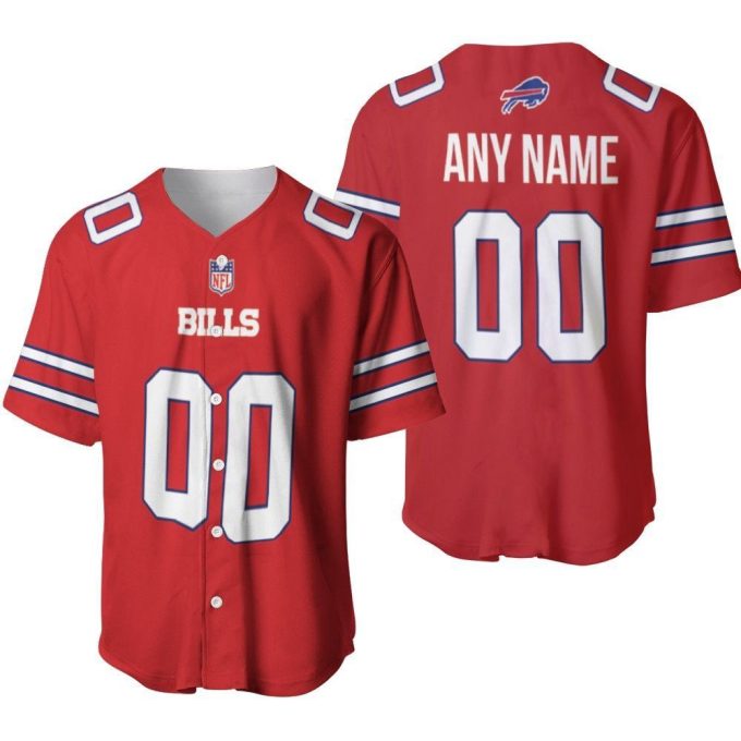 Buffalo Bills American Football Red Color Rush Jersey Style Custom Gift For Bills Fans Baseball Jersey Gifts For Fans 2