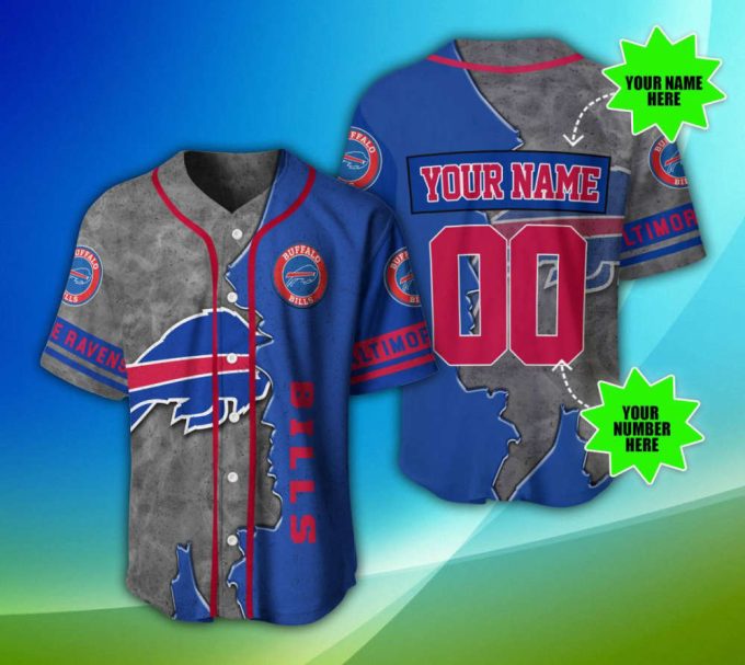 Buffalo Bills Personalized Baseball Jersey 2