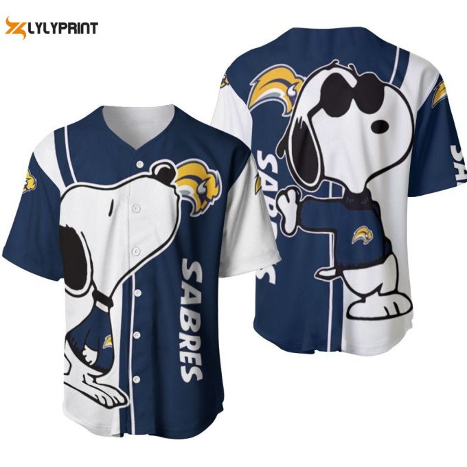 Buffalo Sabres Snoopy Lover Printed Baseball Jersey Gifts For Fans 1