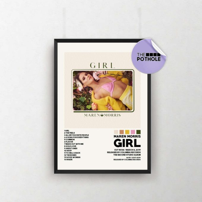 C Posters, Girl Poster, Maren Morris, Girl, Album Cover Poster, Poster Print Wall Art, Custom Poster, Tracklist Poster 2