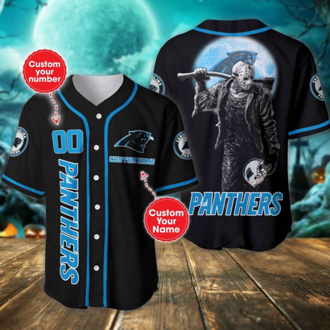 Carolina Panthers Personalized Baseball Jersey 2