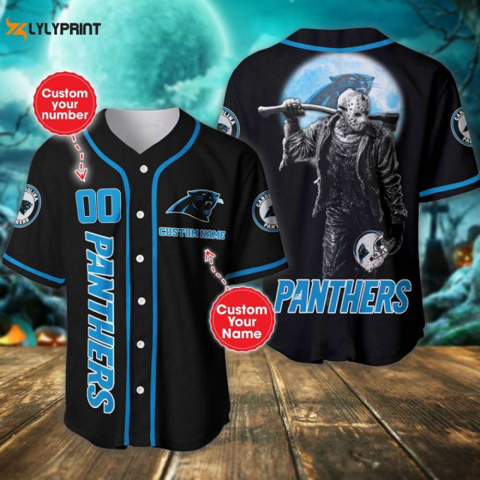 Carolina Panthers Personalized Baseball Jersey 1