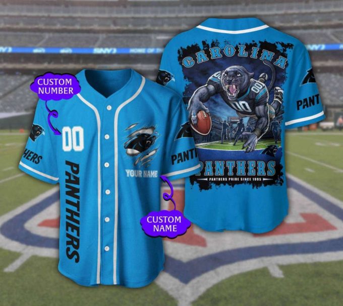 Carolina Panthers Personalized Baseball Jersey 2