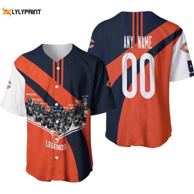 Chicago Bears Legends Great Team Champions Members List Designed Allover Gift With Custom Name Number For Bears Fans Baseball Jersey Gifts For Fans 1