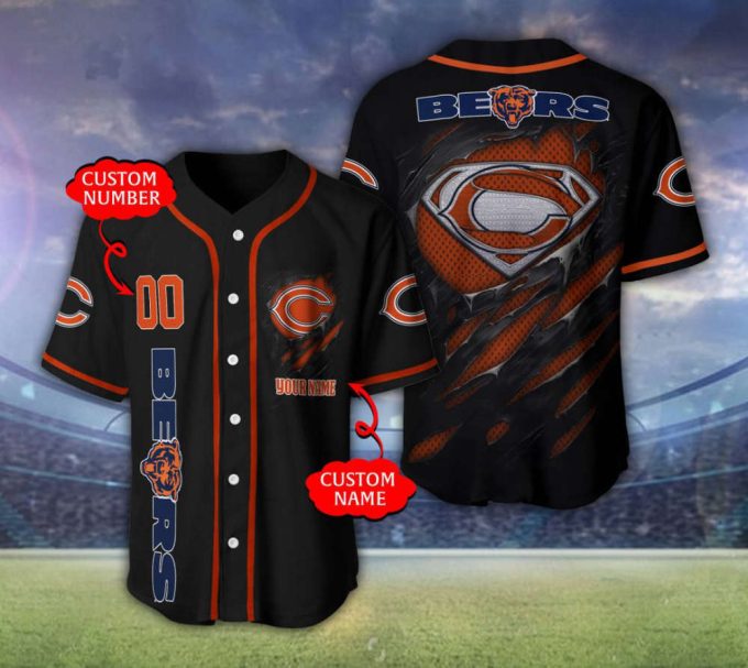 Chicago Bears Personalized Baseball Jersey 2