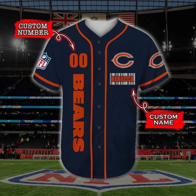 Chicago Bears Personalized Baseball Jersey 4