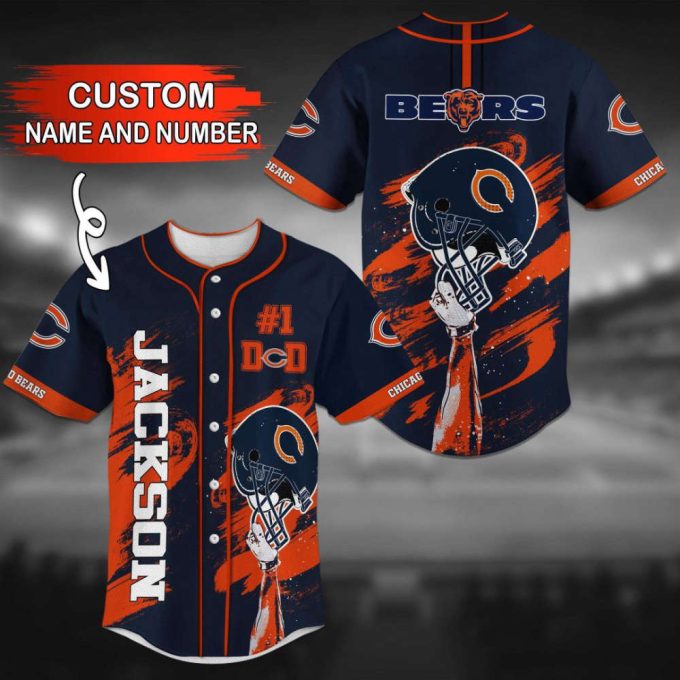 Chicago Bears Personalized Baseball Jersey Gifts For Fans 2