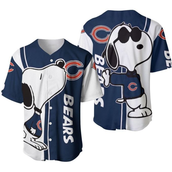 Chicago Bears Snoopy Lover Printed Baseball Jersey Gifts For Fans 2