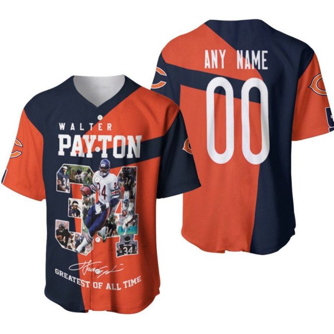 Chicago Bears Walter Payton 34 Greatest Of All Time America Football Designed Allover Gift With Custom Name Number For Bears Fans Baseball Jersey Gifts For Fans 2