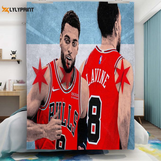 Chicago Bulls 08 Zach Lavine Z4 Gift For Fan 3D Full Printing Quilt Home Decor 2024 Gifts Home Decor 2024 Gifts 1