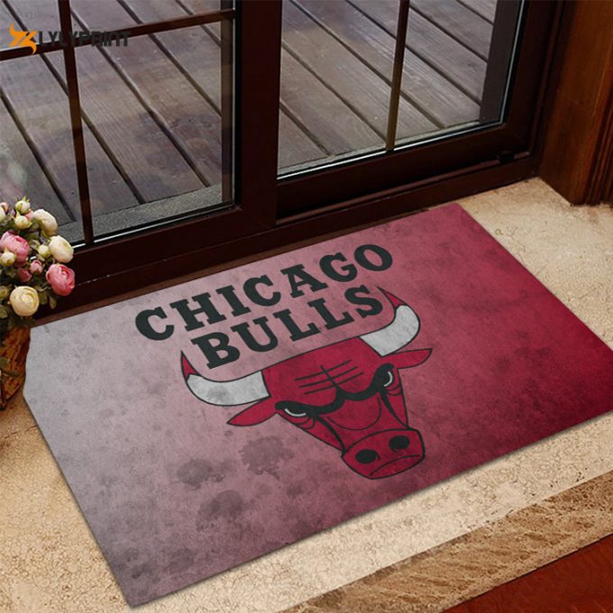 Chicago Bulls Emblem Home Decor 2024 Foldable Doormat Indoor Outdoor Welcome Mat Home Decor 1