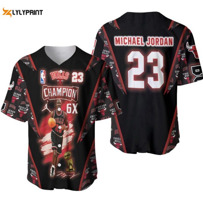 Chicago Bulls Michael Jordan 23 Champion Best Player Baseball Jersey Gifts For Fans 1