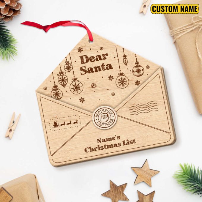 Christmas Envelope Ornament Custom Name Christmas List Ornament Dear Santa Holder Letter Ornament Dear Santa Envelope 3