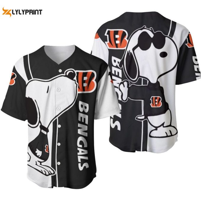 Cincinnati Bengals Snoopy Lover Printed Baseball Jersey Gifts For Fans 1