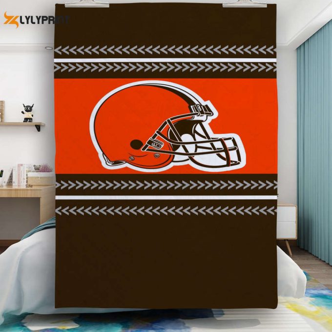 Cleveland Browns Logo V4 Gift For Fan 3D Full Printing Quilt Home Decor 2024 Gifts Home Decor 2024 Gifts 1