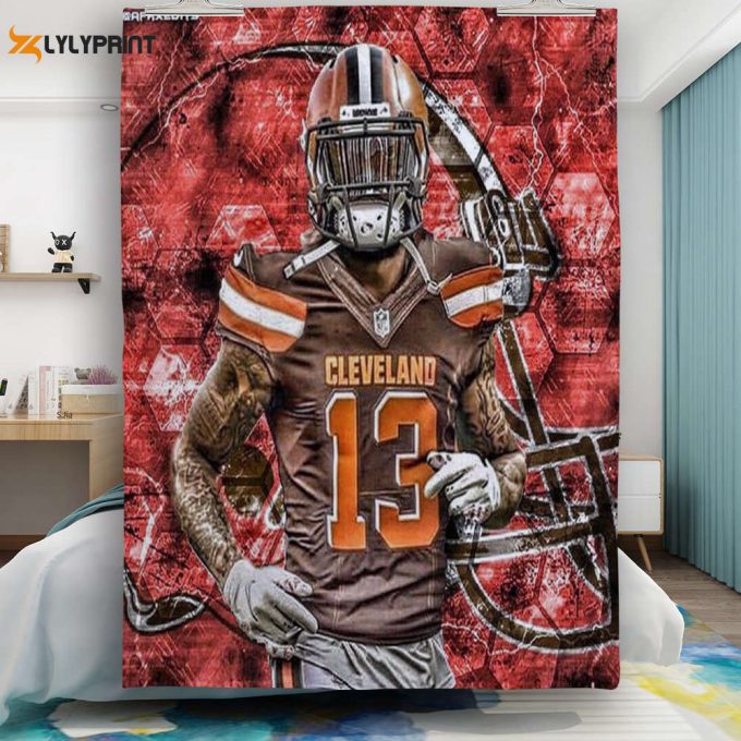 Cleveland Browns Odell Beckham Jr2 Gift For Fan 3D Full Printing Quilt Home Decor 2024 Gifts Home Decor 2024 Gifts 1
