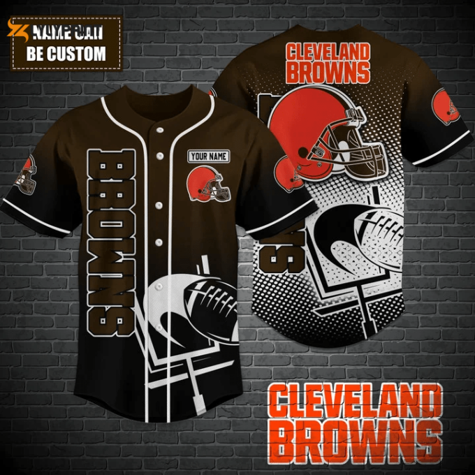 Cleveland Browns Personalized Baseball Jersey Fan Gifts 1