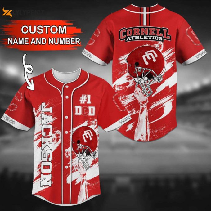 Cornell Big Red Personalized Baseball Jersey 1