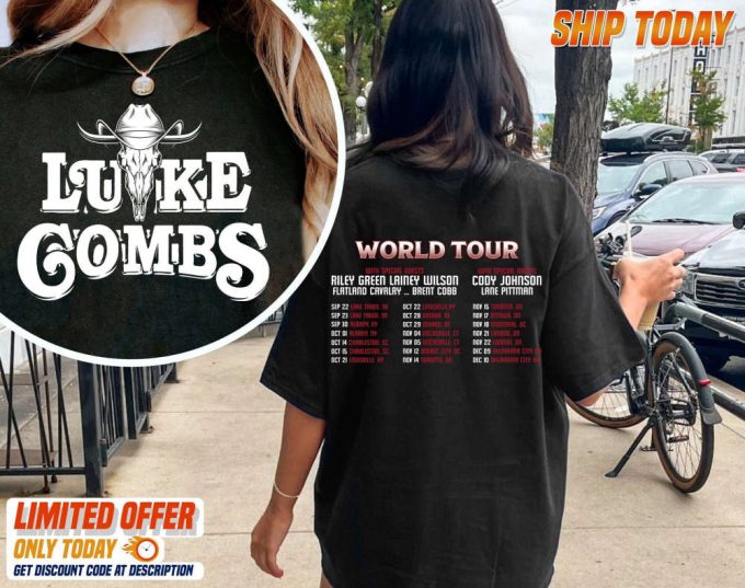 Country Concert Shirt, Combs Crazy Bullhead Shirt, 2024 World Tour T-Shirt 2 Side, For Men Women 3