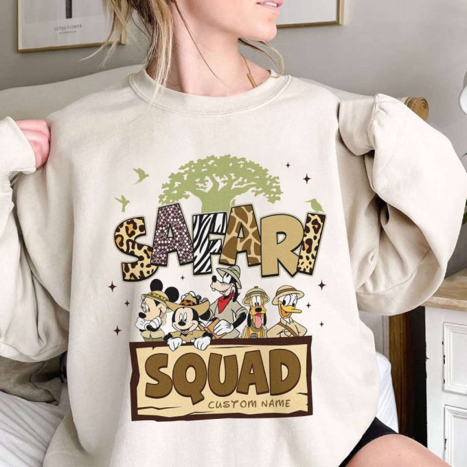 Custom Animal Kingdom Safari Squad Shirt - Mickey &Amp; Friends Disneyland 2024 Family Vacation Tee 3